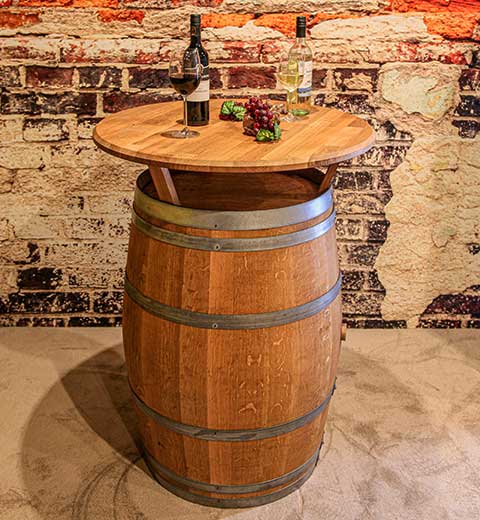 Eichenholz Weinfass Stehtisch - Fassmöbel Produkte von MS-Barrels und Design