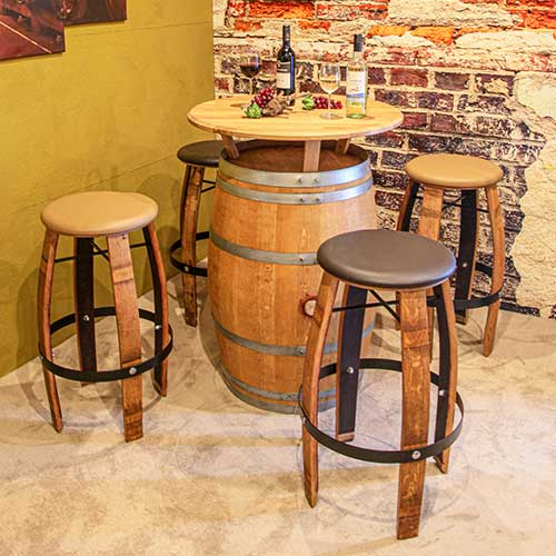 Tisch und Barhocker Set Sitting Bull - MS-Barrels und Design Fassmöbel