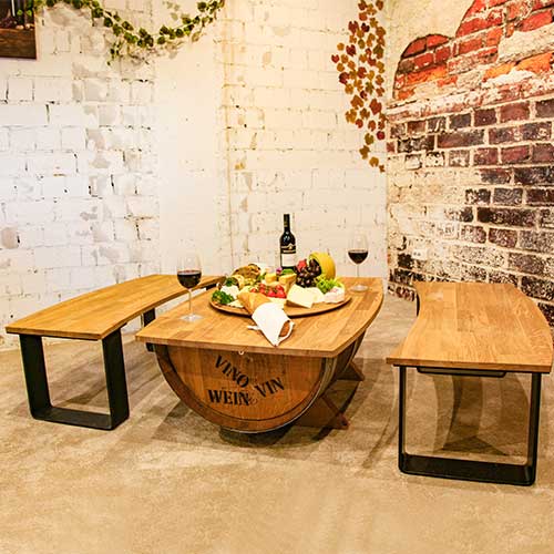 Wein Lounge Set Fine Wine hochwertige Eichenholz Fassmöbel Sets günstig kaufen
